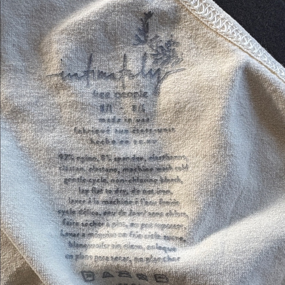 Intimately Free People Ribbed Bralette Ivory Intricate Lace Woven Racer Back M/L - Picture 7 of 7